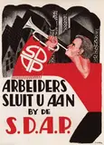 Johan G.D. van Hell, Arbeiders sluit u aan by de S.D.A.P., poster