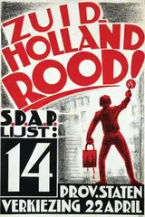 Albert P. jr. Hahn, S.D.A.P. Zuid-Holland Rood!, poster