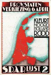 Albert P. jr. Hahn, S.D.A.P. Provinciale Verkiezingen Noord Holland, poster