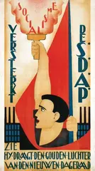 Johan G.D. van Hell, De S.D.A.P. Socialisme Versterkt, poster