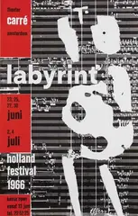 Dick Ellfers, holland festival labyrint, 1966, poster