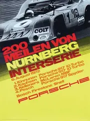 Erich Strenger, Porsche 200 Meilen von Nürnberg Interserie, 1972, poster