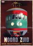 Fedde Weidema, NS Noord Zuid weer rechtstreeks verbonden, 1947, poster