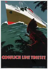 A. Dondoli, Cosulich Line Trieste, 1939, poster