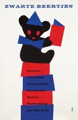 Zwarte Beertjes Romans Detectives by Bruna Dick, 1958, poster, sold Jun 2009