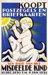 Vossen André van der, Koopt Postzegels en Briefkaarten, 1930, poster