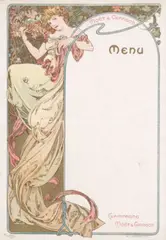 Mucha Alphonse, Moët & Chandon Menu, poster