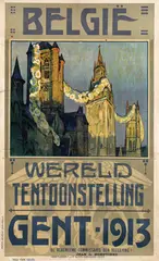 Dys Maurice, België Wereld Tentoostelling Gent, 1913, poster