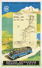Schefer Emil A., Services Automobiles Touristiques S.N.C.F., 1938, poster