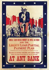 Initial E, Join the Liberty Loan Partial Payment Plan, 1917, poster