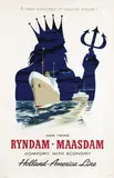 Werner Ad, Holland-America Lines new twins Ryndam Maasdam, 1950, poster