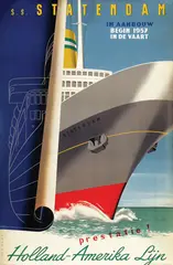 Dirksen Reyn, Holland-Amerika Lijn ss Statendam in aanbouw, 1956, poster