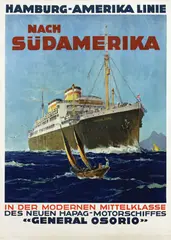 Cammann R., Hamburg-Amerika Linie nach Südamerika, poster