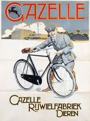 Gazelle Rijwielfabriek Dieren by Vlaanderen Cornelis André, 1920, poster, sold Jun 2009