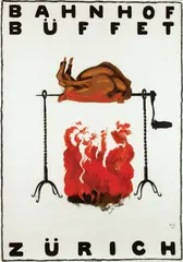 Alberto Giacometti, Bahnhof Büffet Zürich, 1921, poster