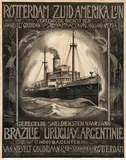 Antoon Derkzen van Angeren, Rotterdam Zuid Amerika Lijn vereenigde dienst der Van Nievelt Goudriaan & Stoomvaartmaatschappij en Holland Amerika Lijn, poster