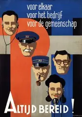 H.J. Midde Jr., PTT Altijd bereid!, 1947, poster
