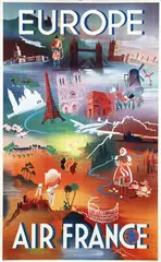 Robert Falcucci, Air France Europe, 1948, poster