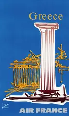 Georges Mathieu, Air France Greece, 1968, poster