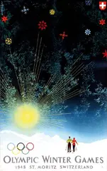Fritz Hellinger, Olympic Winter Games St. Moritz, 1948, poster