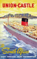 Vohnstok, Union-Castle to South Africa, 1955, poster
