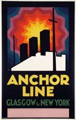 Initials W.J.N., Anchor Line Glasgow & New York, poster