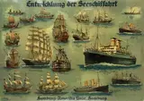 Hans Bohrdts, Hamburg -Amerika Linie, Hamburg Entwicklung der seeschiffahrt, 1926, poster