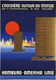 Theodore P. Etbauer, Hamburg-Amerika Linie Croiseère Autour du Monde, 1930, poster