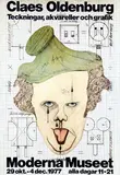 Claes T. Oldenburg, Claes Oldenburg Teckningar, akvareller och grafik, 1977, poster
