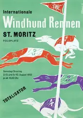 H. Brunner, Int. Windhund Rennen St. Moritz, 1952, poster