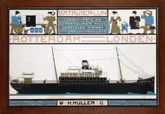 Bart van der Leck, Batavier-Lijn Rotterdam London, 1916, poster
