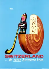 Switzerland de echte Zwitserse kaas by Herbert Leupin, 1967, poster, sold May 2008