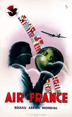 Vinci, Air France, 1937, poster