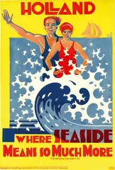 Holland where Seaside Means so Much More by Machteld den Hertog, 1930, poster, sold May 2008