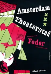 Mans Meijer, Amsterdam Theaterstad Fodor, 1957, poster