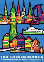 Muyschéb, Hadag-Hafenrundfahrt, 1962, poster