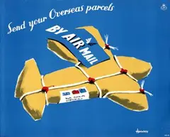 P.H. Huveneers, Send your Overseas parcels By Air Mail, poster