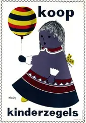 Marcel W. van Woerkom, koop kinderzegels, 1956, poster