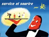 Maurice Leclercq, service et sourire, 1958, poster