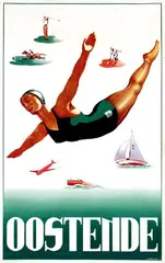 Oostende by Frans Laboulais, 1950, poster, sold May 2008