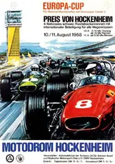 E. Koch, Europa-Cup Preis von Hockenheim, 1968, poster