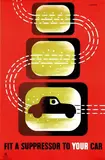 Tom Eckersley, Fit a Surpressor to your Car, 1951, poster