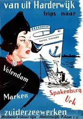 Fok, van uit Harderwijk zuiderzeewerken, poster