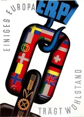 Walter Hofmann, E.R.P. Einiges Europa, 1950, poster