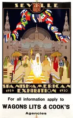 Gustavo Bacarisas, Seville, Spanish-American Exhibition, poster