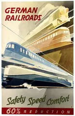 Walter Schneider, German Railroads, poster