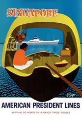 J. Clift, American President Lines Singapore, 1958, poster