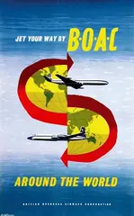 Adelman, B.O.A.C Around the World, 1958, poster