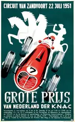 Jan Apetz & Corn van Dijk, Grote Prijs van Nederland Zandvoort, 1951, poster