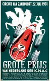 Jan Apetz & Corn van Dijk, Grote Prijs van Nederland Zandvoort, 1951, poster